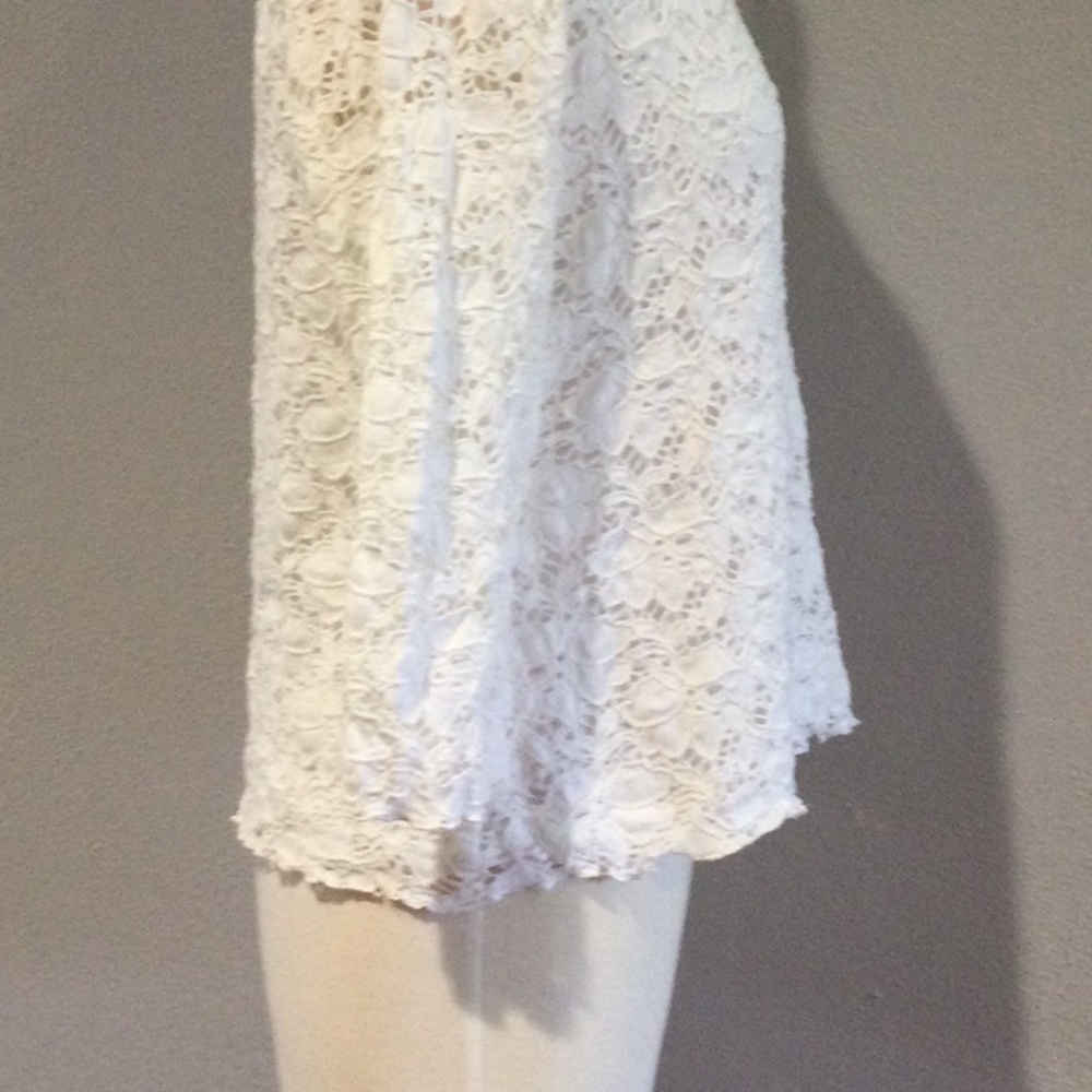 Cynthia Max White Lined Lace Overlay Blouse Size XL - Picture 7 of 16